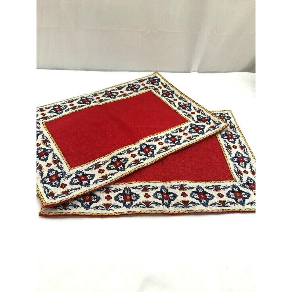 Tabletops unlimited place mats red yellow blue tab